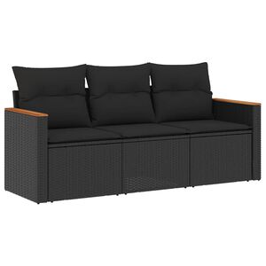 vidaXL 3 Piece Garden Sofa Set with Cushions Mix Beige Poly Rattan