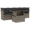 vidaXL 5 Piece Garden Sofa Set with Cushions Grey Poly Rattan