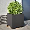 vidaXL Garden Planter Black 50x50x50 cm Steel