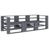 vidaXL Garden Pallet Sofa Grey 3-Seater Wood