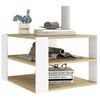 vidaXL Coffee Table Sonoma Oak and White 60x60x40 cm Engineered Wood