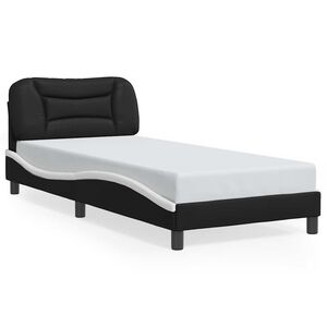 vidaXL Bed Frame without Mattress "Hvar" Black and White 90x190 cm