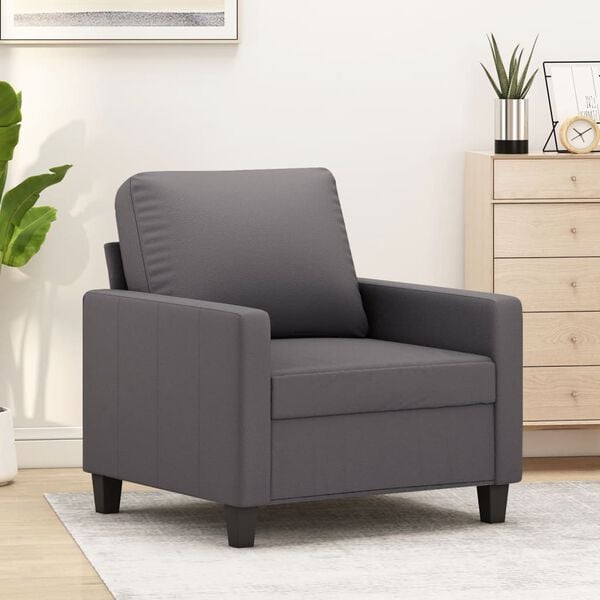 vidaXL Sofa Chair Grey 60 cm Faux Leather