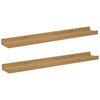 vidaXL Wall Shelf 2 pcs Brown 60 x 9 x 3 cm Engineered Wood