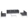 vidaXL 8 Piece Garden Lounge Set with Cushions Solid Pinewood