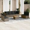 vidaXL 9 Piece Garden Sofa Set with Cushions Grey Poly Rattan