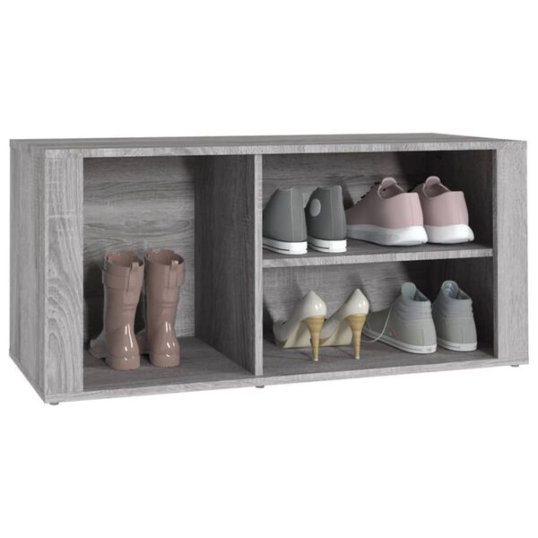 vidaXL Shoe Cabinet Grey Sonoma 100x35x45 cm Engineered Wood