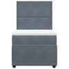 vidaXL Box Spring Bed with Mattress Dark Grey King Single Velvet