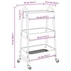 vidaXL Storage Trolley 3-Tier Pink 42x41.5x77 cm Steel