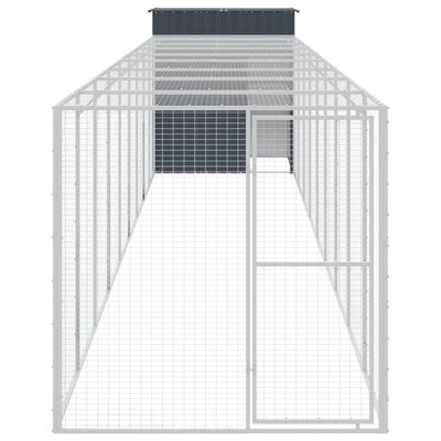 vidaXL Chicken Cage with Run Anthracite 165x1067x181 cm Galvanised Steel