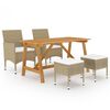 vidaXL 5 Piece Garden Dining Set Beige