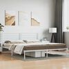 vidaXL Metal Bed Frame without Mattress with Headboard White 180x200cm