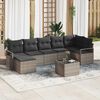 vidaXL Sofa Set with Cushion with Storage 8 pcs Light Grey Poly Rattan