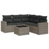 vidaXL 6 Piece Garden Sofa Set with Cushions Grey Poly Rattan