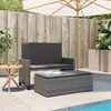 vidaXL Garden Bench with Cushions and Footstool Grey Poly Rattan