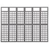 vidaXL 6-Panel Room Divider/Trellis Solid Fir Wood Grey 242.5x180 cm