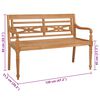 vidaXL Batavia Bench with Black Cushion 120 cm Solid Teak Wood