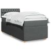 vidaXL Box Spring Bed with Mattress Light Grey King Single Fabric