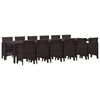 vidaXL Garden Dining Set 13 pcs Brown Polt rattan