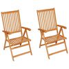 vidaXL Garden Chairs 2 pcs with Taupe Cushions Solid Teak Wood