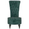 vidaXL High Back Chair Dark Green Velvet Button Design
