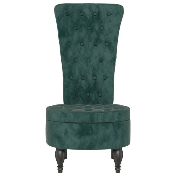 vidaXL High Back Chair Dark Green Velvet Button Design