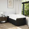 vidaXL Box Spring Bed with Mattress Black King Single Fabric