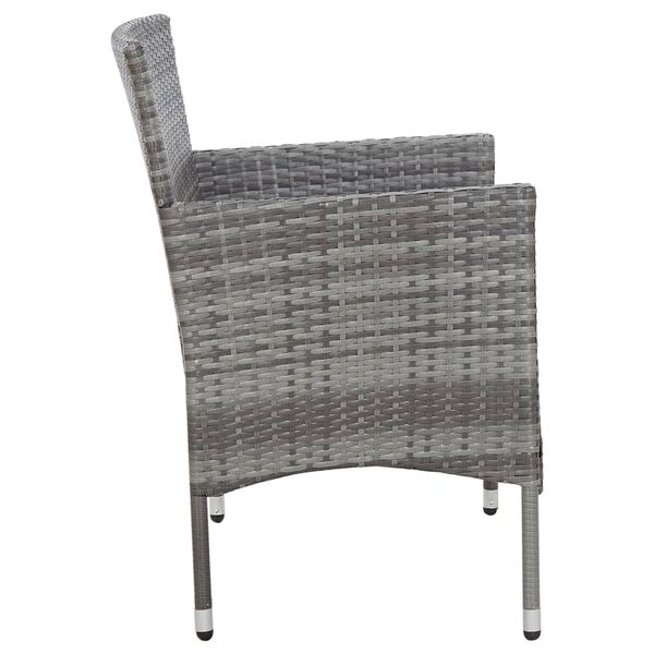 vidaXL Garden Bench 105 cm Poly Rattan Grey