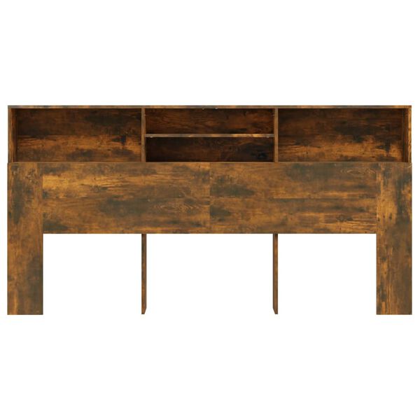 vidaXL Headboard Cabinet Smoked Oak 200x19x103.5 cm