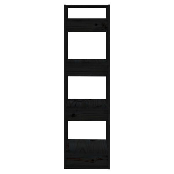 vidaXL Book Cabinet/Room Divider Black 41x35x125 cm Solid Wood Pine