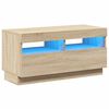 vidaXL TV Cabinet with LED Lights Sonoma Oak 80x35x40 cm