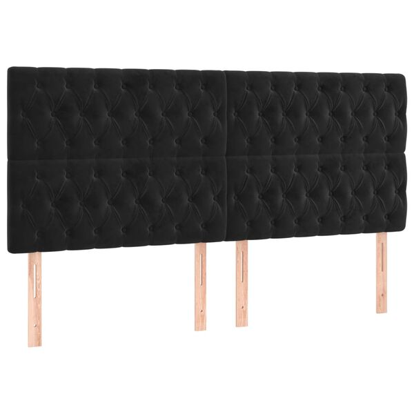 vidaXL Headboard Black 200x7x118/128 cm Velvet