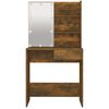 vidaXL Dressing Table with LED Brown Oak 74.5x40x141 cm