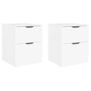 vidaXL Bedside Cabinet | Set of 2 | White | Engineered wood, MDF | 40x40x50 cm