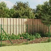 vidaXL Wire Mesh Fence with Spike Anchors Green 1x25 m