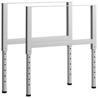 vidaXL Adjustable Work Bench Frames 2 pcs Metal 85x(69-95.5) cm Grey