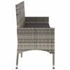 vidaXL 3-Seater Garden Bench with Cushions Grey Poly Rattan