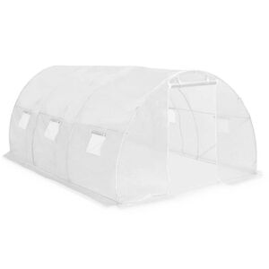 vidaXL Greenhouse | White | PE mesh fabric, galvanised steel | 13.5m&sup2;