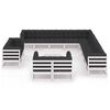 vidaXL 14 Piece Garden Lounge Set with Cushions White Solid Pinewood