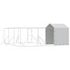vidaXL Outdoor Dog Kennel with Roof Silver 6x6x2.5 m Galvanised Steel