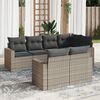 vidaXL 7 Piece Garden Sofa Set with Cushions Grey Poly Rattan