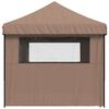 vidaXL Foldable Party Tent Pop-Up with 4 Sidewalls Brown