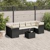 vidaXL 8 Piece Garden Sofa Set with Cushions Black Poly Rattan
