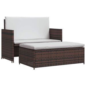 vidaXL Garden Sofa Poly Rattan Brown