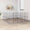vidaXL 36-Panel Pet Cage with Door Black 35x35 cm Steel