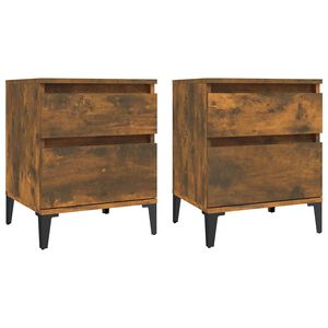 vidaXL Bedside Cabinets 2 pcs Smoked Oak 40x35x50 cm