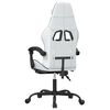 vidaXL Swivel Gaming Chair with Footrest White&Black Faux Leather