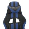 vidaXL Swivel Gaming Chair with Footrest Black&Blue Faux Leather