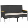 vidaXL Garden Bench 3-Seater with Cushions Black Poly Rattan