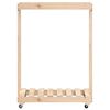 vidaXL Log Holder with Wheels 76.5x40x108 cm Solid Wood Pine